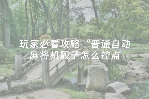 玩家必看攻略“普通自动麻将机骰子怎么控点（助赢神器通用版）