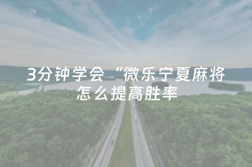 3分钟学会“微乐宁夏麻将怎么提高胜率（专用辅牌神器免安装）