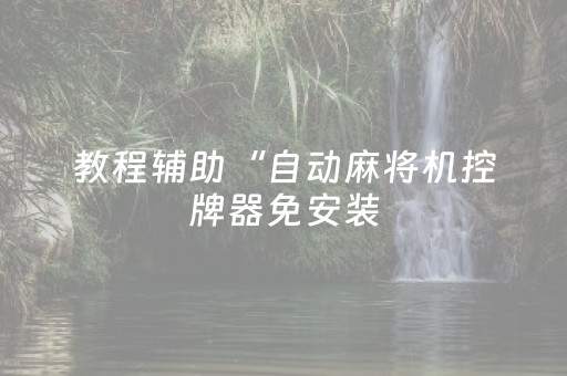教程辅助“自动麻将机控牌器免安装（助赢神器通用版）
