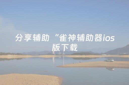 分享辅助“雀神辅助器ios版下载（专用辅牌神器免安装）
