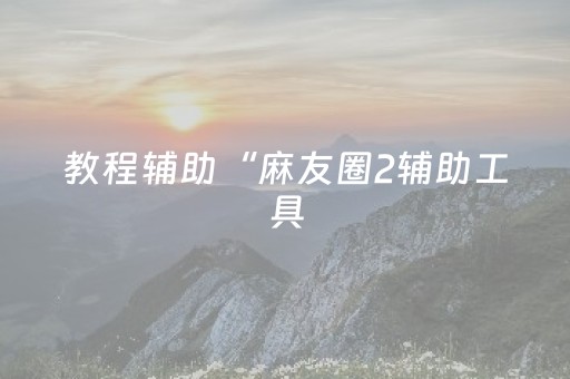 教程辅助“麻友圈2辅助工具（专用辅牌神器免安装）