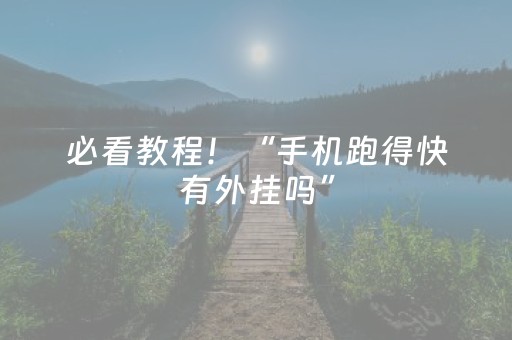 必看教程！“手机跑得快有外挂吗”（详细透视教程）-哔哩哔哩