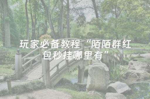 玩家必备教程“陌陌群红包秒挂哪里有”（详细透视教程）-哔哩哔哩