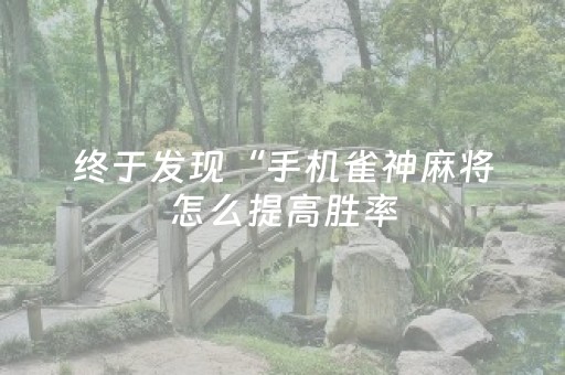 终于发现“手机雀神麻将怎么提高胜率（专用辅牌神器免安装）