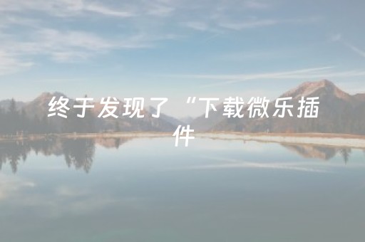 终于发现了“下载微乐插件（专用辅牌神器免安装）