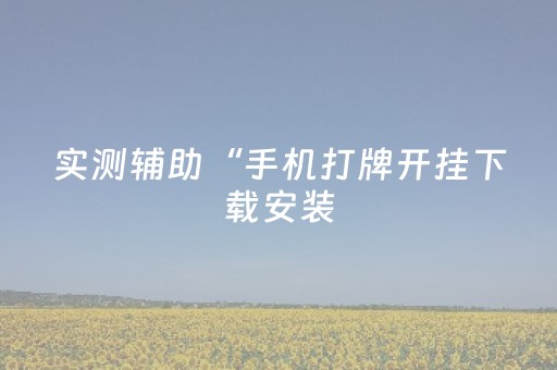 实测辅助“手机打牌开挂下载安装（助赢神器通用版）