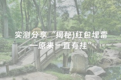 实测分享“揭秘)红包埋雷—原来一直有挂”（详细透视教程）-哔哩哔哩
