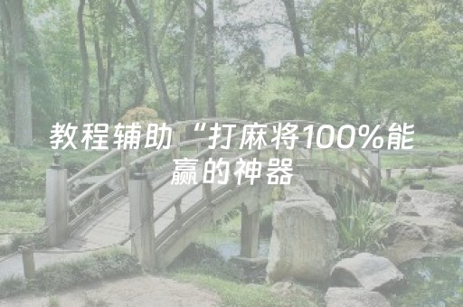 教程辅助“打麻将100%能赢的神器（专用辅牌神器免安装）