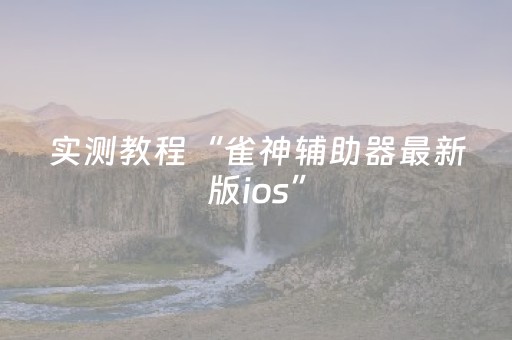 实测教程“雀神辅助器最新版ios”（详细透视教程）-哔哩哔哩