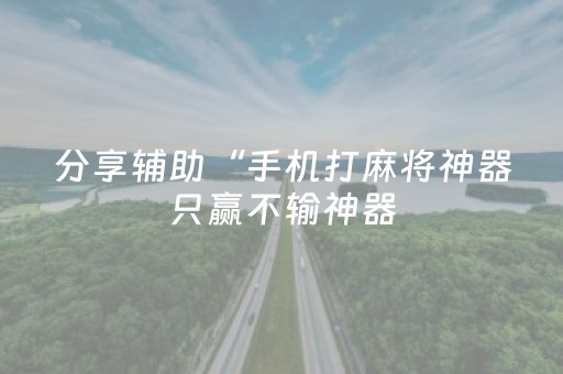 分享辅助“手机打麻将神器只赢不输神器（专用辅牌神器免安装）