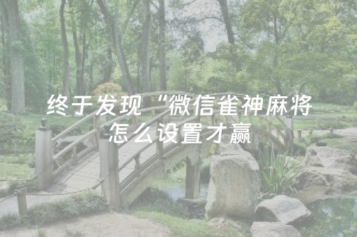 终于发现“微信雀神麻将怎么设置才赢（专用辅牌神器免安装）