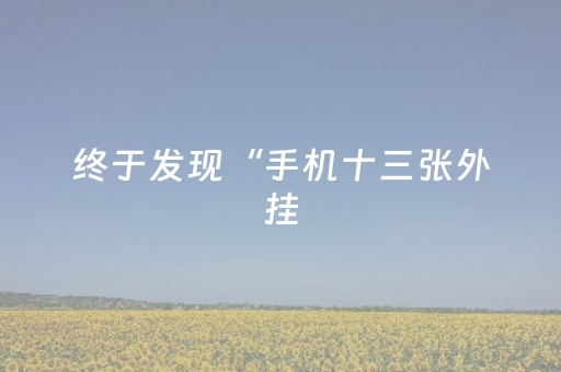 终于发现“手机十三张外挂（专用辅牌神器免安装）
