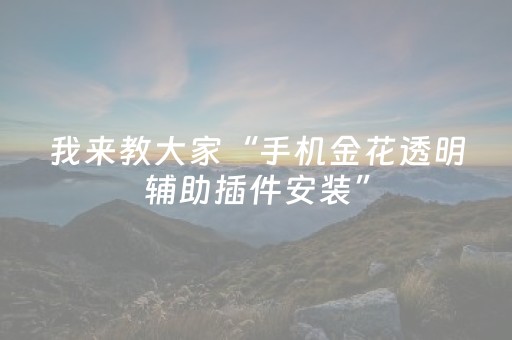 我来教大家“手机金花透明辅助插件安装”（详细透视教程）-哔哩哔哩