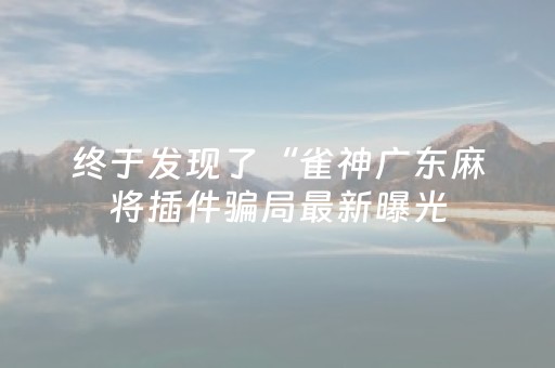 终于发现了“雀神广东麻将插件骗局最新曝光（专用辅牌神器免安装）
