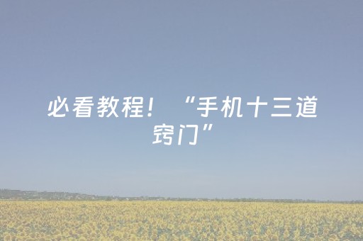 必看教程！“手机十三道窍门”（详细透视教程）-哔哩哔哩