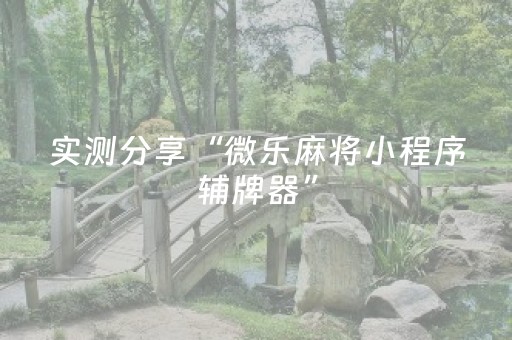 实测分享“微乐麻将小程序辅牌器”（详细透视教程）-哔哩哔哩