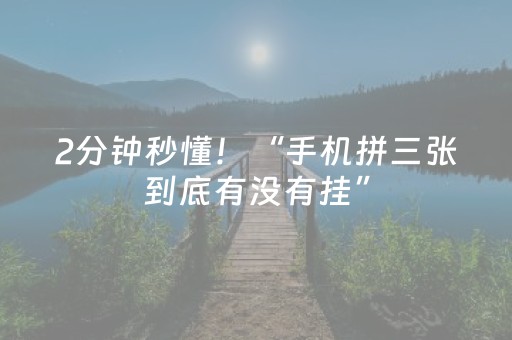 2分钟秒懂！“手机拼三张到底有没有挂”（详细开挂教程）-哔哩哔哩