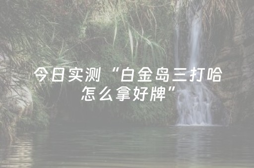 今日实测“白金岛三打哈怎么拿好牌”（详细开挂教程）-哔哩哔哩