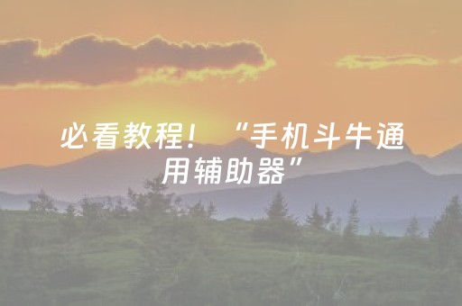 必看教程！“手机斗牛通用辅助器”（详细透视教程）-哔哩哔哩