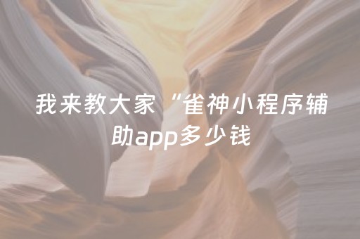 我来教大家“雀神小程序辅助app多少钱（专用辅牌神器免安装）