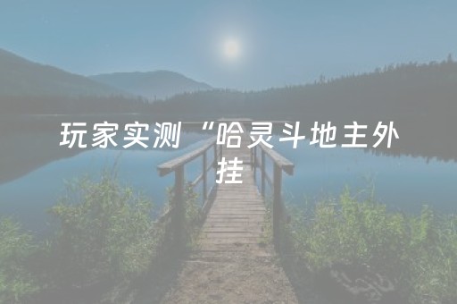 玩家实测“哈灵斗地主外挂（助赢神器通用版）
