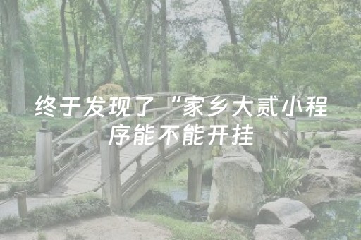 终于发现了“家乡大贰小程序能不能开挂（专用辅牌神器免安装）