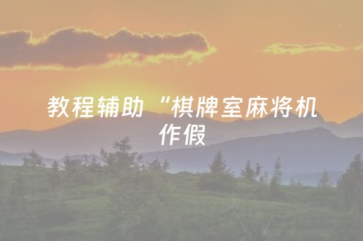 教程辅助“棋牌室麻将机作假（专用辅牌神器免安装）