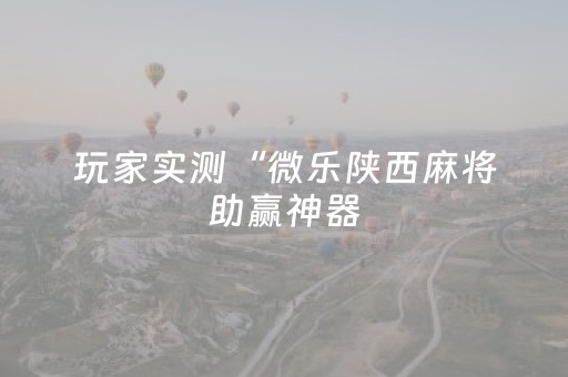 玩家实测“微乐陕西麻将助赢神器（助赢神器通用版）