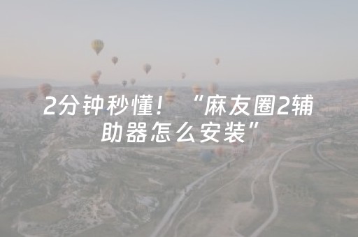 2分钟秒懂！“麻友圈2辅助器怎么安装”（详细辅助教程）-哔哩哔哩