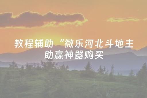 教程辅助“微乐河北斗地主助赢神器购买（助赢神器通用版）
