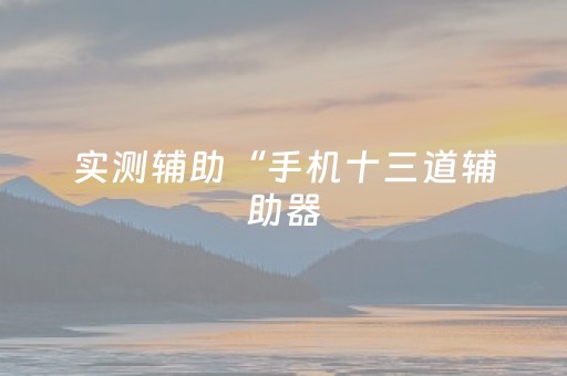 实测辅助“手机十三道辅助器（专用辅牌神器免安装）
