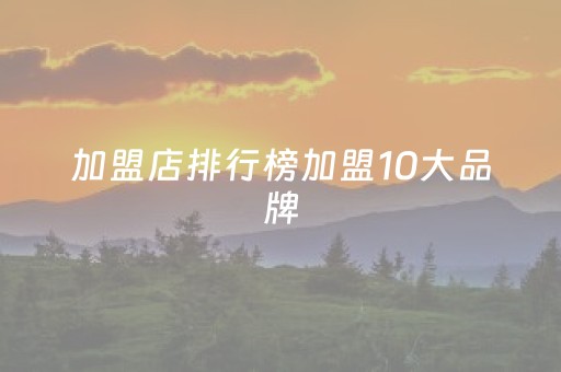加盟店排行榜加盟10大品牌（卤味加盟店排行榜加盟10大品牌）