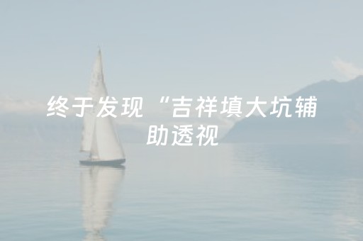 终于发现“吉祥填大坑辅助透视（专用辅牌神器免安装）