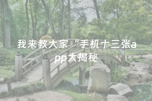 我来教大家“手机十三张app大揭秘（专用辅牌神器免安装）