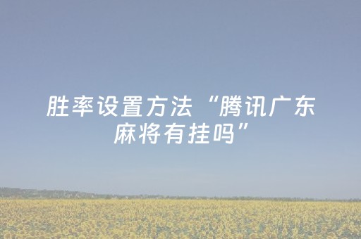 胜率设置方法“腾讯广东麻将有挂吗”（详细透视教程）-哔哩哔哩