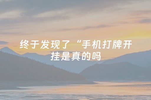 终于发现了“手机打牌开挂是真的吗（助赢神器通用版）