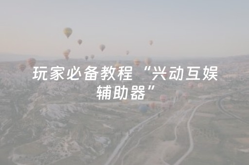 玩家必备教程“兴动互娱辅助器”（详细透视教程）-哔哩哔哩