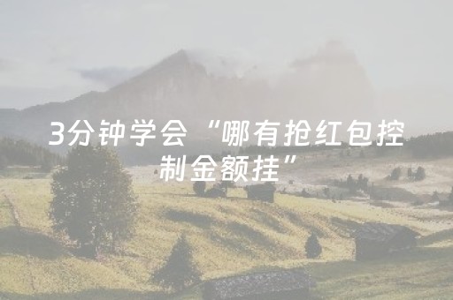 3分钟学会“哪有抢红包控制金额挂”（详细透视教程）-哔哩哔哩