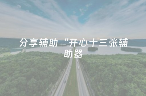 分享辅助“开心十三张辅助器（专用辅牌神器免安装）