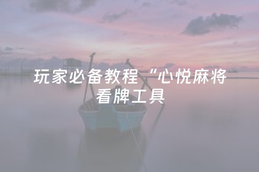 玩家必备教程“心悦麻将看牌工具（助赢神器通用版）