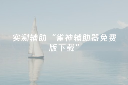实测辅助“雀神辅助器免费版下载”（详细透视教程）-哔哩哔哩