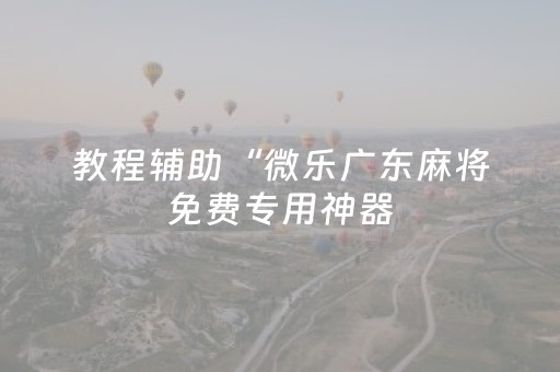 教程辅助“微乐广东麻将免费专用神器（助赢神器通用版）
