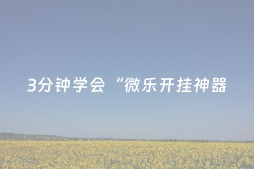 3分钟学会“微乐开挂神器（专用辅牌神器免安装）
