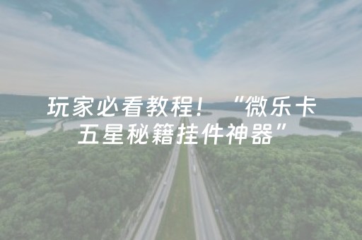 玩家必看教程！“微乐卡五星秘籍挂件神器”（详细开挂教程）-哔哩哔哩