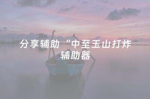 分享辅助“中至玉山打炸辅助器（助赢神器通用版）