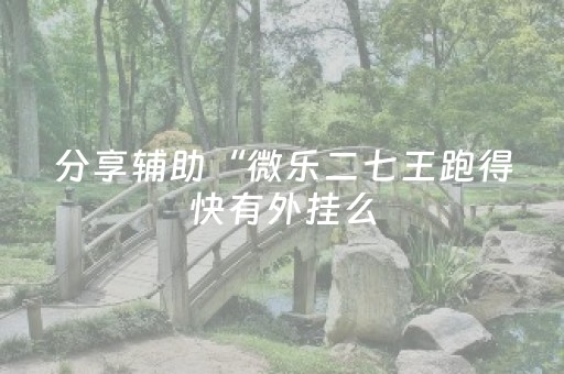 分享辅助“微乐二七王跑得快有外挂么（专用辅牌神器免安装）