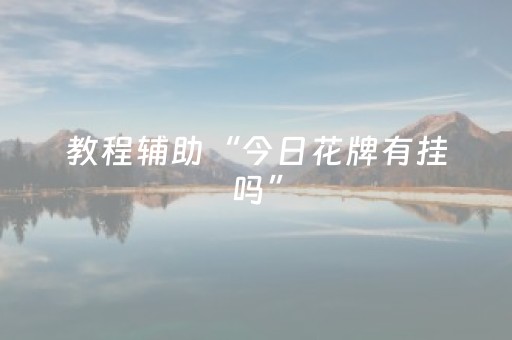 教程辅助“今日花牌有挂吗”（详细透视教程）-哔哩哔哩