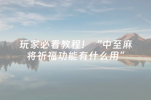 玩家必看教程！“中至麻将祈福功能有什么用”（详细辅助教程）-哔哩哔哩