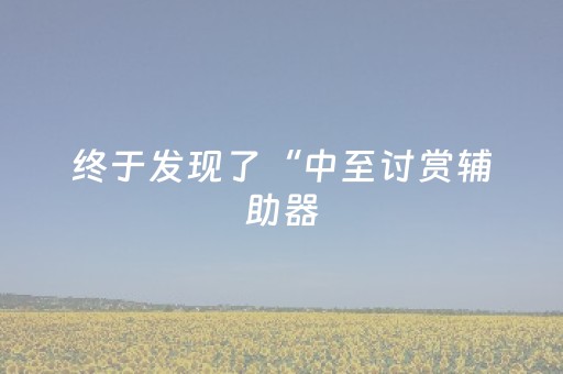 终于发现了“中至讨赏辅助器（助赢神器通用版）