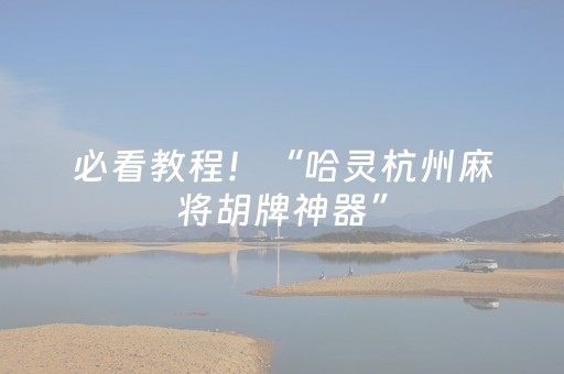 必看教程！“哈灵杭州麻将胡牌神器”（详细透视教程）-哔哩哔哩